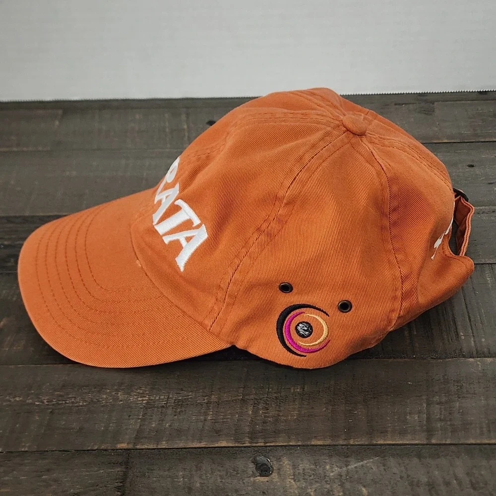 STRATA Golf Hat Adult Orange Adjustable Front Back logos Cap